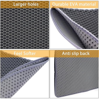 Skatrs Double Layer Litter Mat for Cats (Grey/Black)