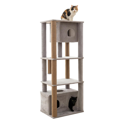 Furrlovers Large Multilevel Cat Tree Tower with Scratching Posts & Condo (Grey)