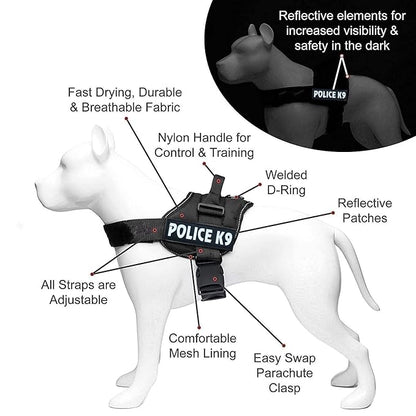 Skatrs Police K9 Harness for Dogs (Orange)