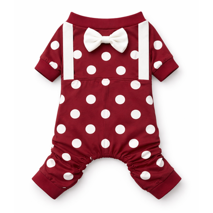 Pawgypets Polka Onesie Tshirt for Dogs (Maroon)