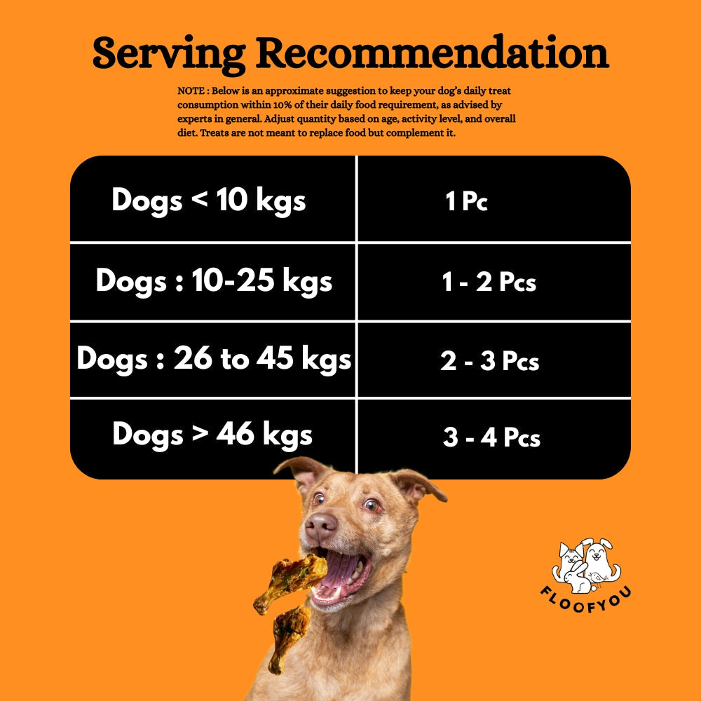 Floofyou Air Dried Chicken Leg Tandoori Crunchy Dental Chew Dog Treats