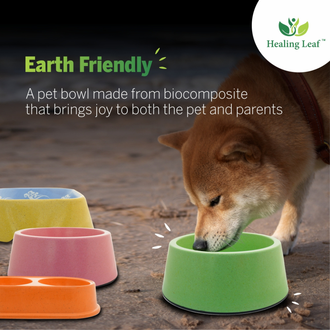 Healing Leaf Eco Friendly Cartoon Bamboo Bowl for Dogs and Cats (Purple)
