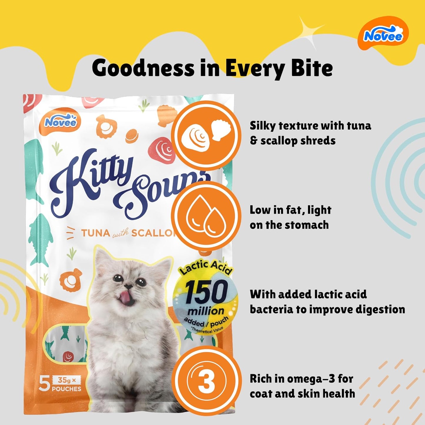Novee Kitty Tuna with Scallop Soup Cat Treats
