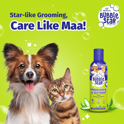 Mankind BubbleStar Neem & Aloe Vera Fresh 2 in 1 Waterless Shampoo for Dogs & Cats