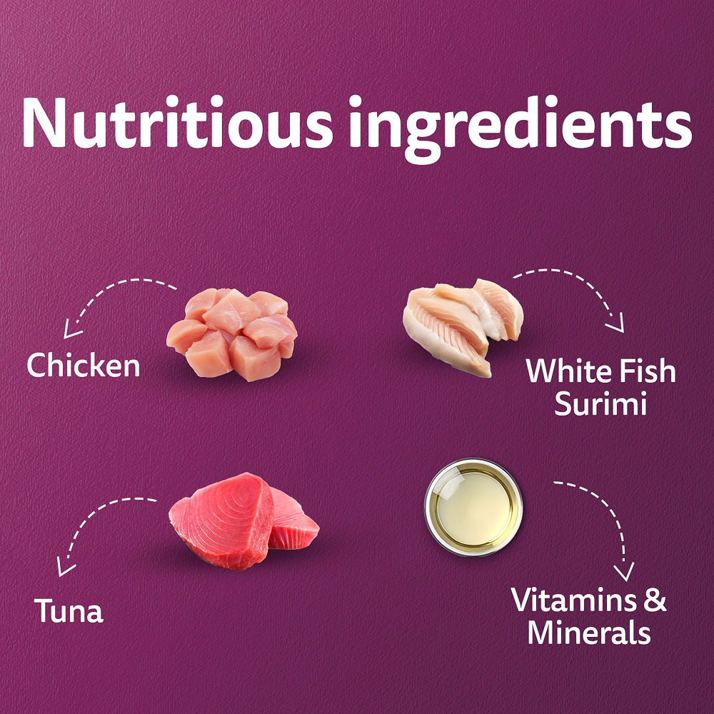Whiskas Tuna in Jelly, Chicken and Salmon in Gravy Meal Adult Cat Wet Food