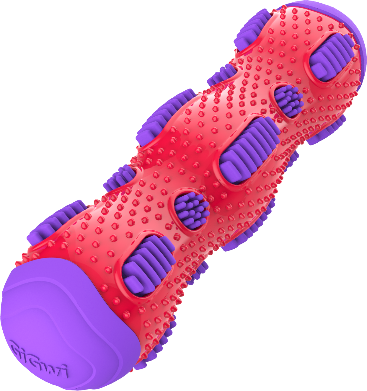 GiGwi Toothbrush Stick with Crackle Toy for Dogs(Red & Purple)
