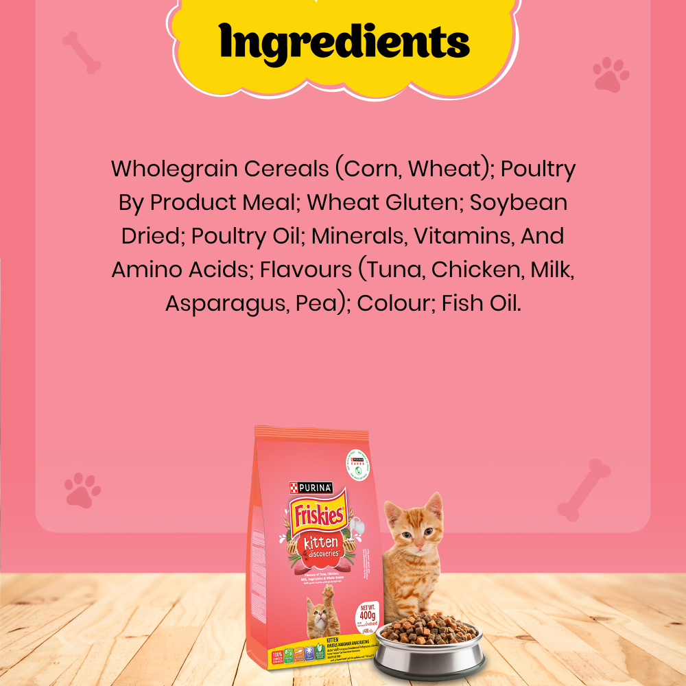 Friskies Kitten Cat Dry Food and Purina Felix Chicken with Jelly Kitten Cat Wet Food Combo