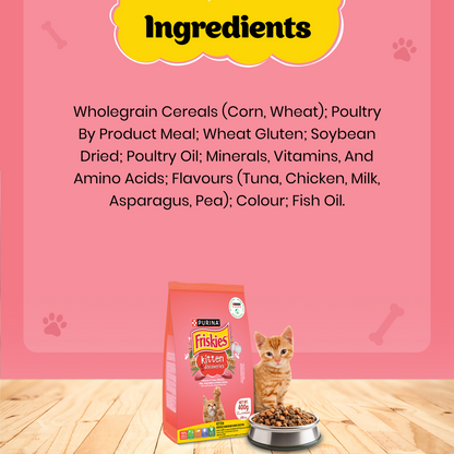 Friskies Kitten Cat Dry Food and Purina Felix Tuna with Jelly Kitten Wet Food Combo