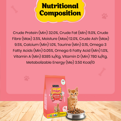 Friskies Kitten Cat Dry Food and Purina Felix Tuna with Jelly Kitten Wet Food Combo