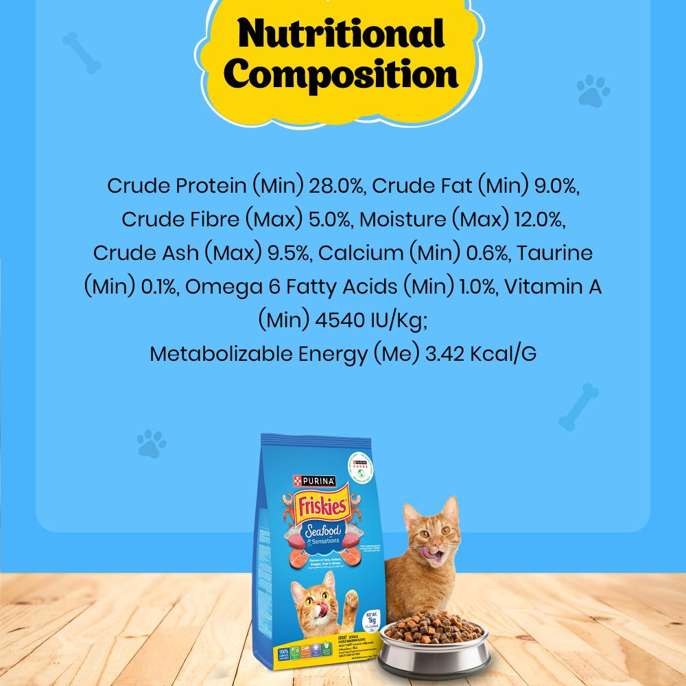 Friskies Seafood Cat Dry Food and Purina Felix Salmon with Jelly Adult Cat Wet Food Combo