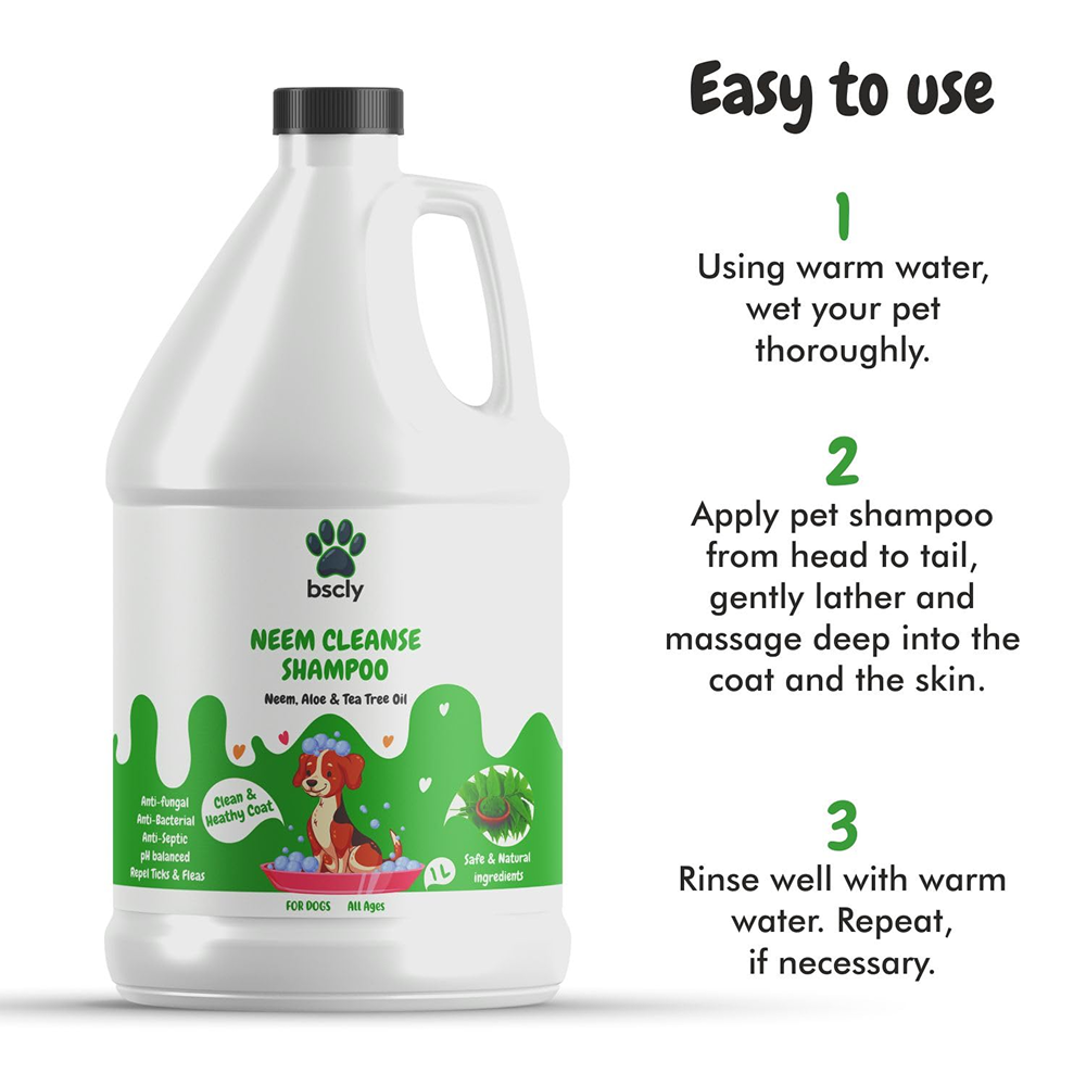 Bscly Neem Cleanse Herbal Shampoo for Cats & Dogs