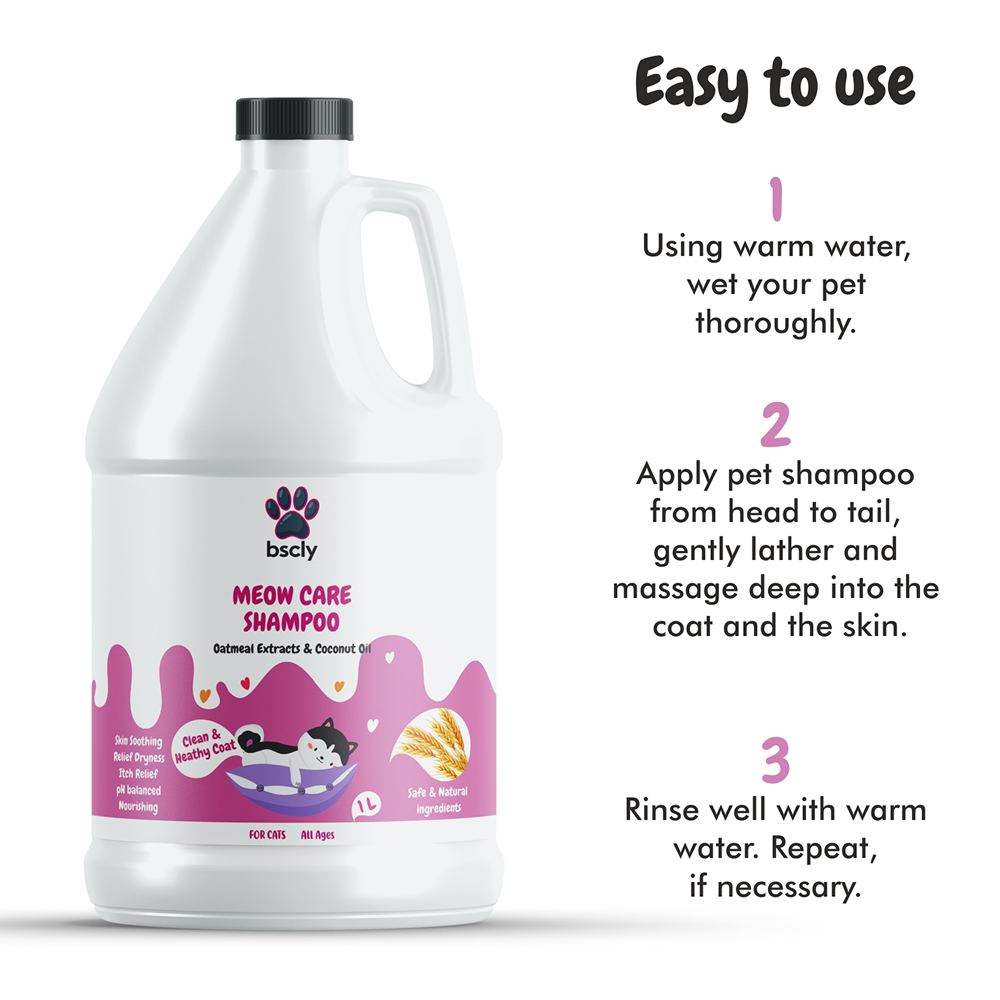 Bscly Strawberry Meow Care Shampoo for Cats
