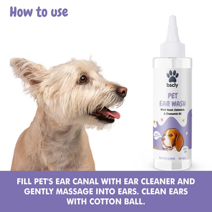 Bscly Fresh Botanical Ear Wash for Cats and Dogs
