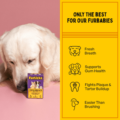Furlicks Fresh Breath Oral & Calming Aid Health Strips Combo for Cats and Dogs