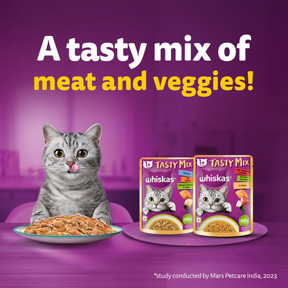 Whiskas Adult Wet Cat Food Combo |Chicken, Tuna & Seafood (Jelly & Gravy)