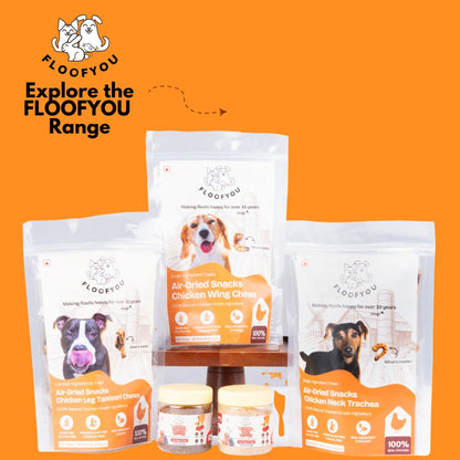 Floofyou Air Dried Chicken Wings Crunchy Dental Chew Dog Treats