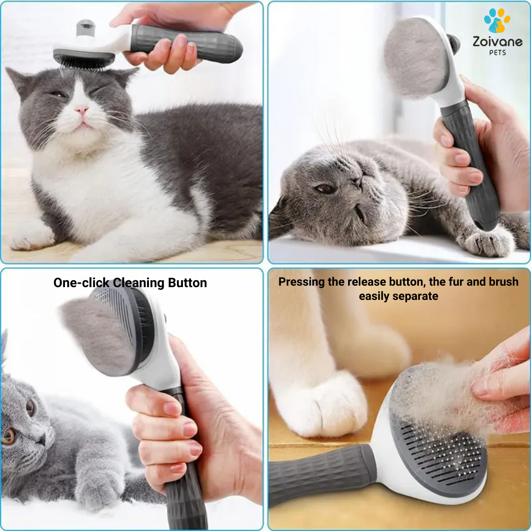 Zoivane Self Cleaning Slicker Comb for Dogs and Cats (Blue)