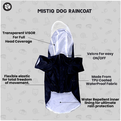 Pets Way Mistiq Coal Paw In The Rain Raincoat for Dogs