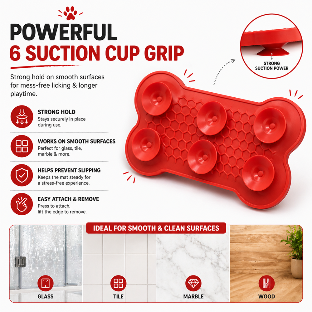 Talking Dog Club Lickable Bone Shaped Lick Mat for Dogs