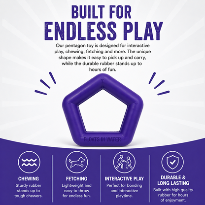 Talking Dog Club Sturdy Hexagon Floater Chew Toy for Dogs (Purple)