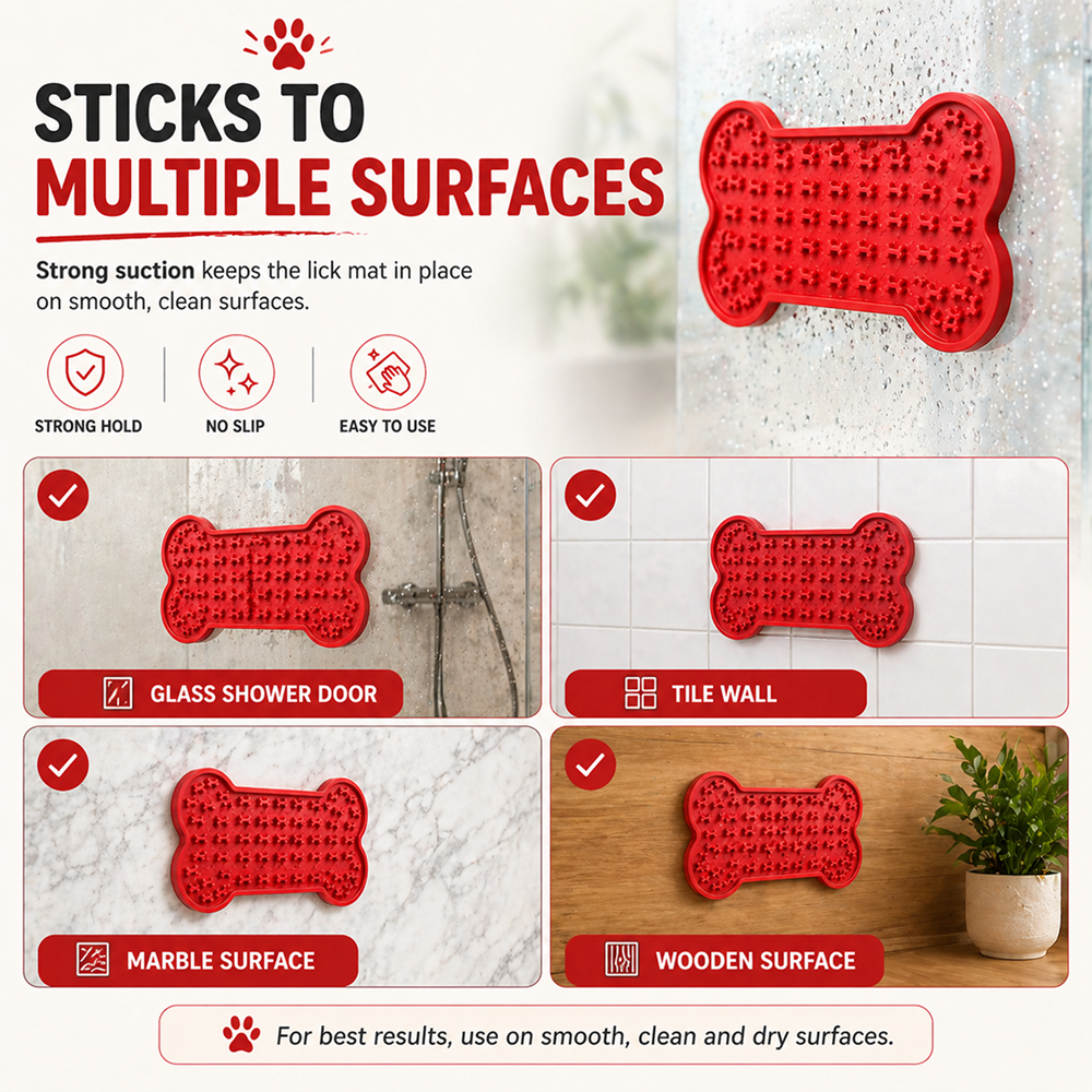 Talking Dog Club Lickable Bone Shaped Lick Mat for Dogs