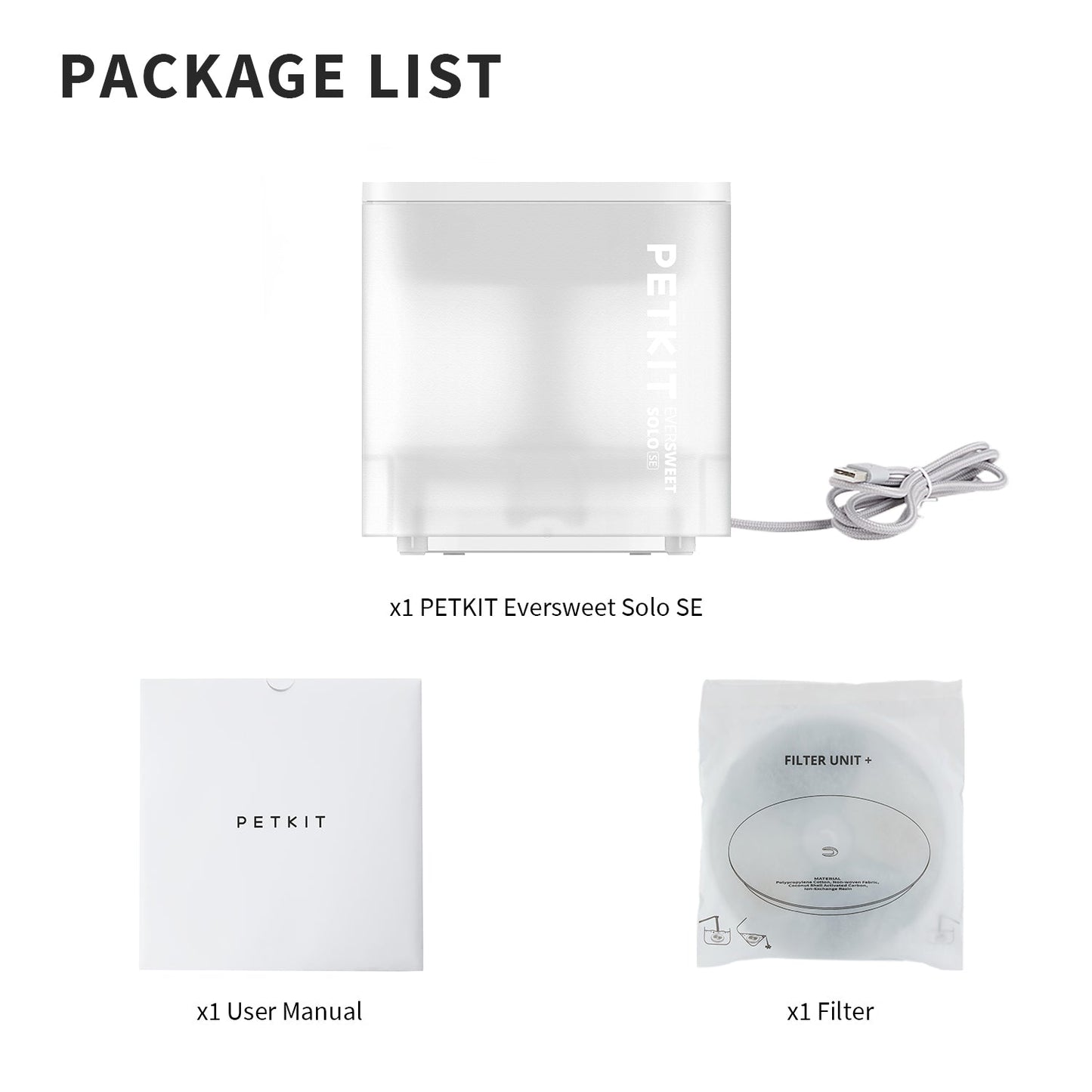 Petkit Eversweet Solo SE Smart Automatic Water Fountain for Cats & Dogs (White)