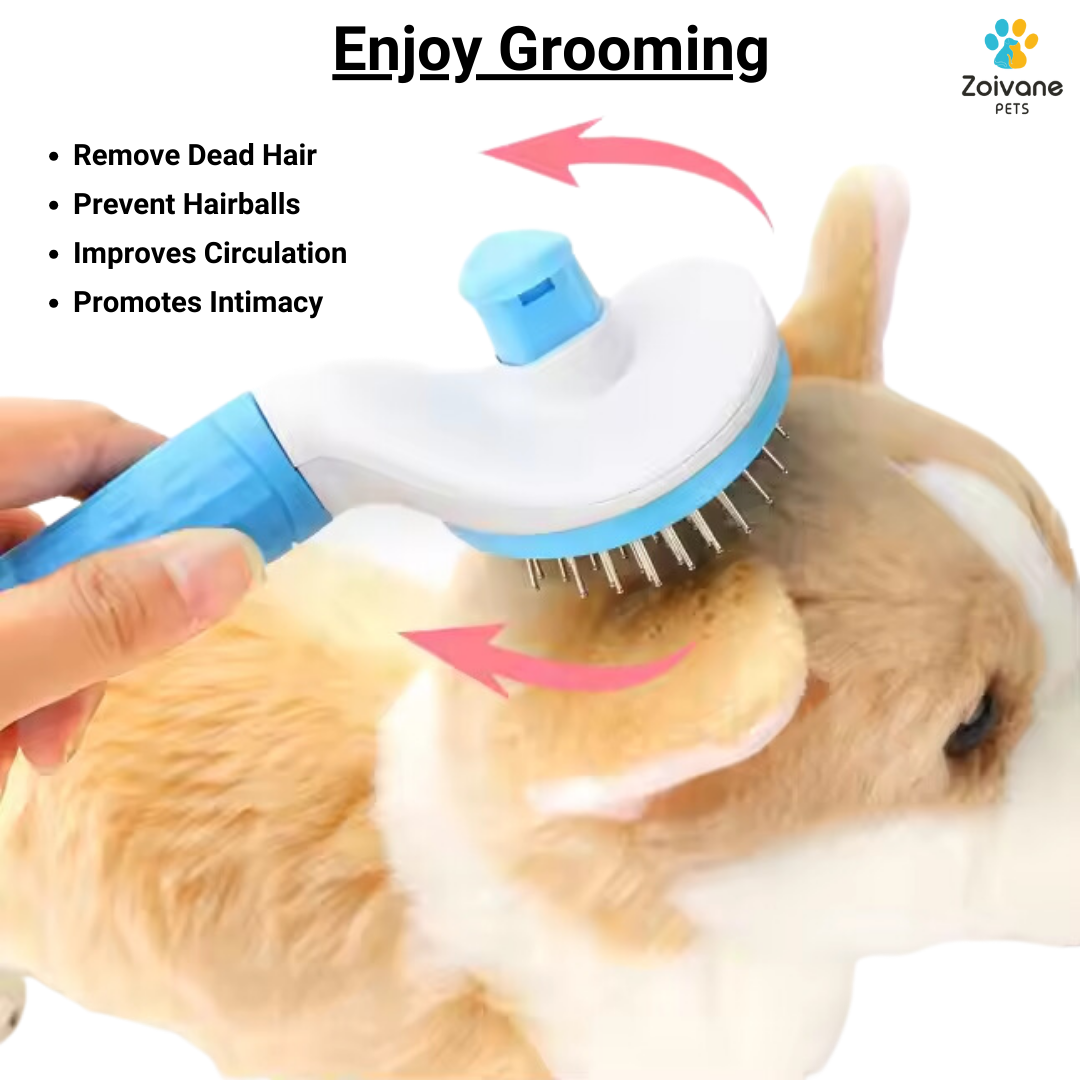 Zoivane Self Cleaning Slicker Comb for Dogs and Cats (Blue)