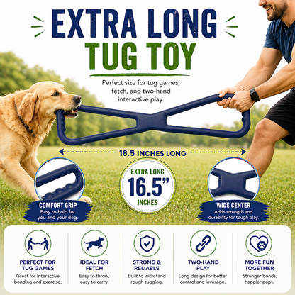 Talking Dog Club Sturdy Infinity Pull Natural Rubber Chew Toy for Dogs (Blue)