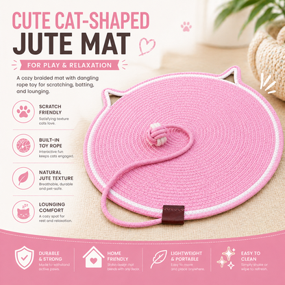 Talking Dog Club Rope Scratching Mat for Cats (Pink)