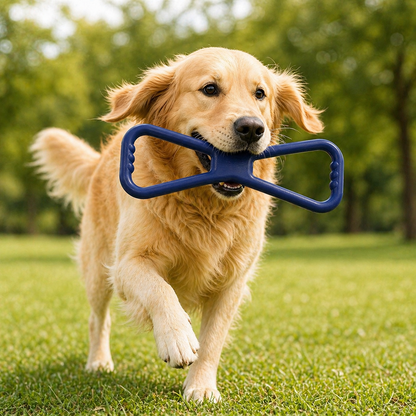 Talking Dog Club Sturdy Infinity Pull Natural Rubber Chew Toy for Dogs (Blue)