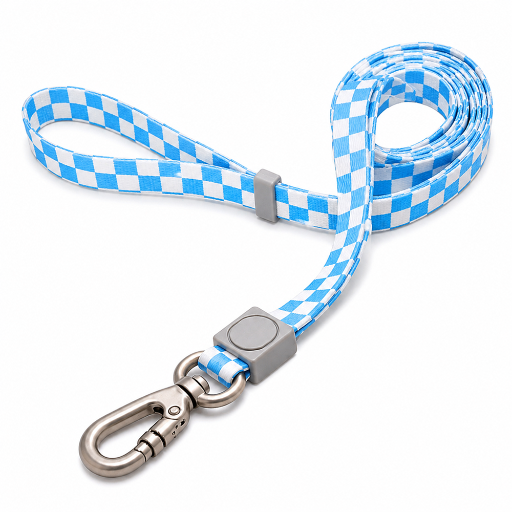 Talking Dog Club Checkmate Leash and Collar Combo (Blue)