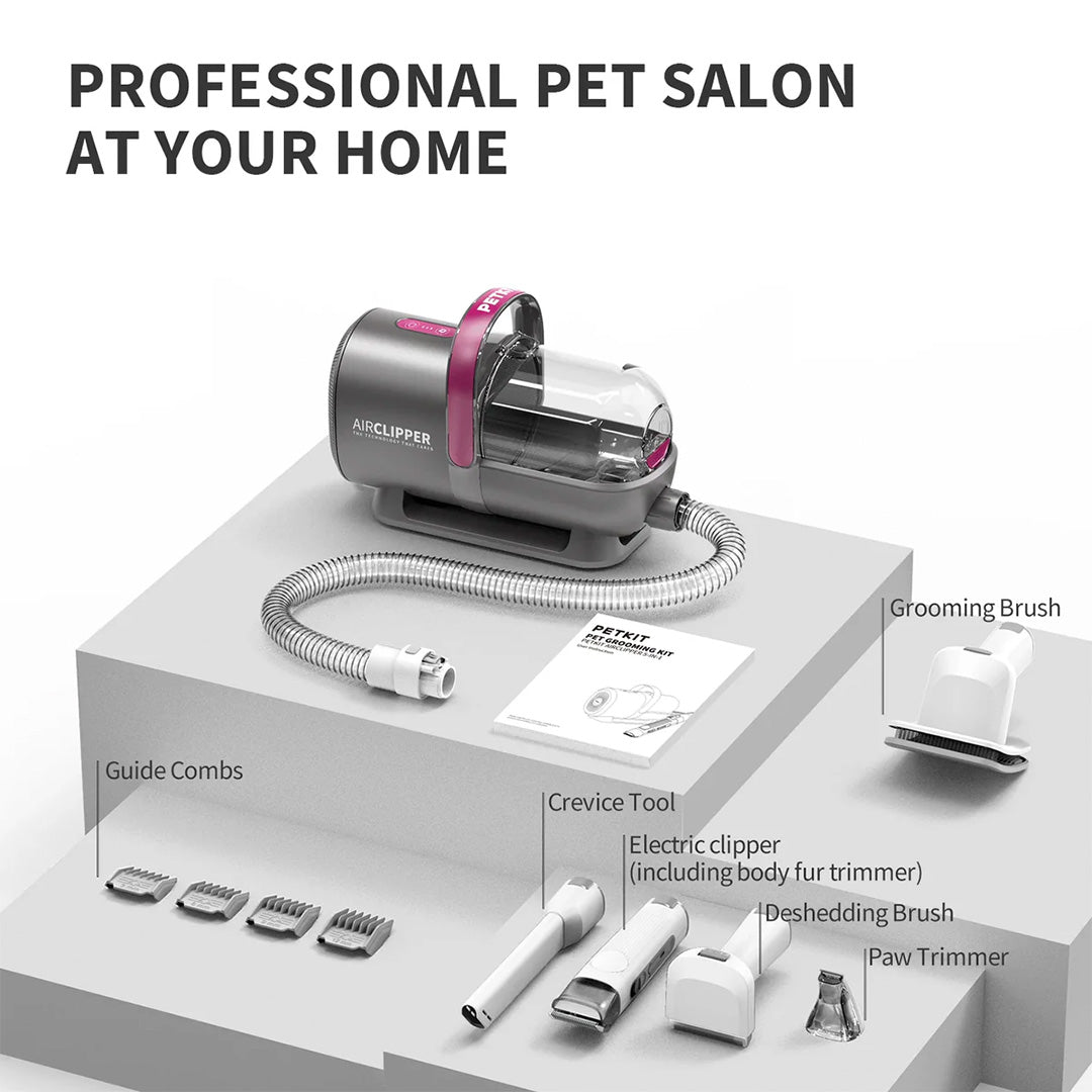 Petkit Professional 5 in 1 Grooming & Hair Vaccum Kit for Dogs and Cats (Grey)