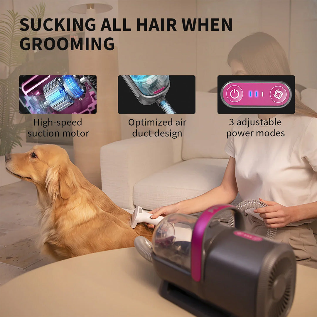 Petkit Professional 5 in 1 Grooming & Hair Vaccum Kit for Dogs and Cats (Grey)
