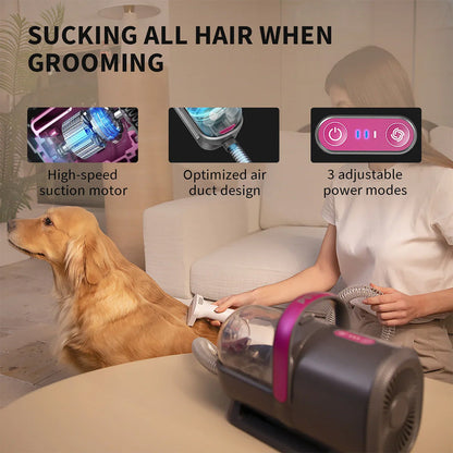Petkit Professional 5 in 1 Grooming & Hair Vaccum Kit for Dogs and Cats (Grey)