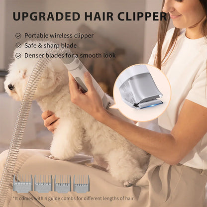 Petkit Professional 5 in 1 Grooming & Hair Vaccum Kit for Dogs and Cats (Grey)