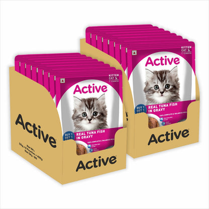 Active Real Tuna Fish in Gravy Kitten Cat Wet Food (Buy 1 Get 1)