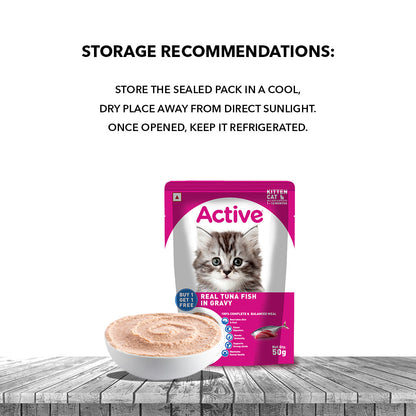 Active Real Tuna Fish in Gravy Kitten Cat Wet Food (Buy 1 Get 1)