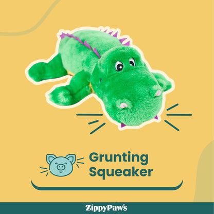 Zippy Paws Alvin the Alligator Grunterz Plush Toy for Dogs