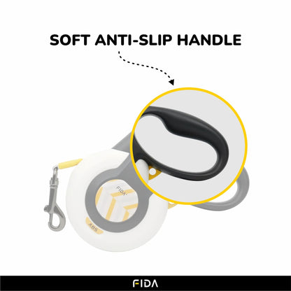 Fida Autobrake Retractable Leash for Dogs (White)