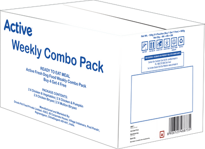 Active Weekly Combo Packof 4 Biryani Fresh Food For Dogs (Buy 1 Get 1)