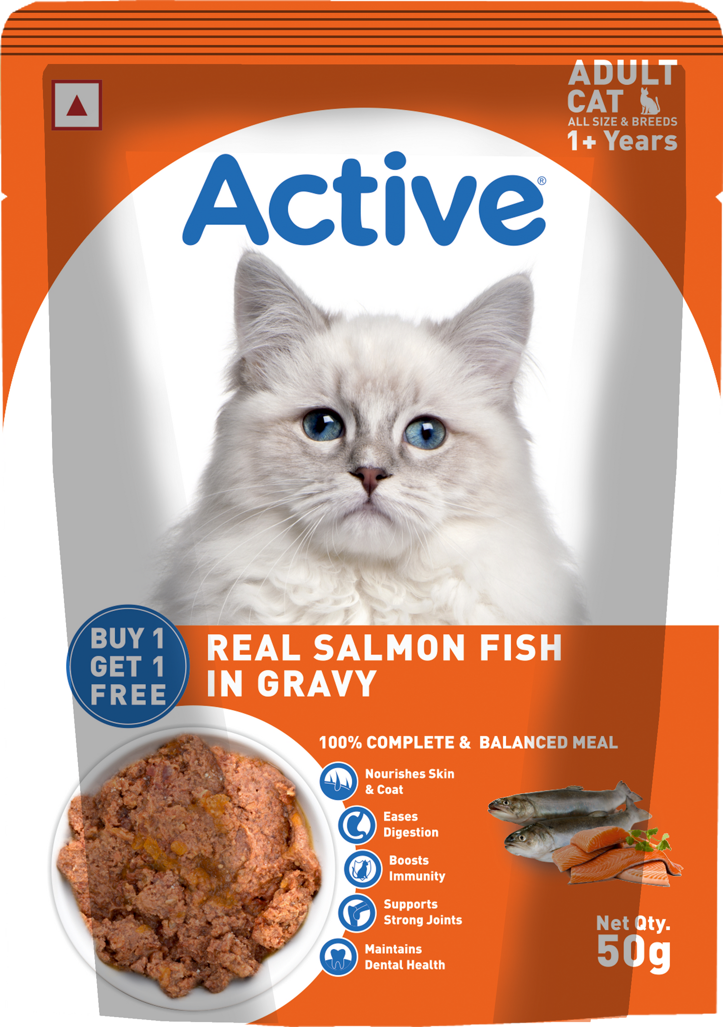 Active Real Salmon Fish in Gravy Adult Cat Wet Food ( Buy 1 Get 1 )