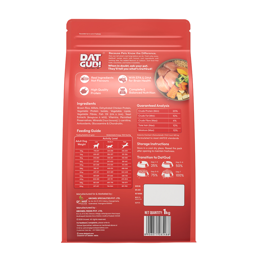 DatGud Chicken & Brown Rice Adult Dog Dry Food (Buy 1 Get 1 Free)