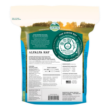 Oxbow Alfalfa Hay Dry Food for Rabbits and Guinea Pigs