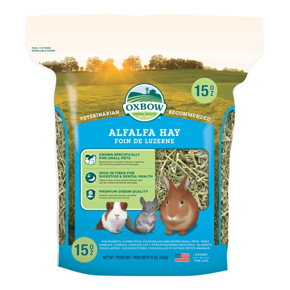 Oxbow Alfalfa Hay Dry Food for Rabbits and Guinea Pigs