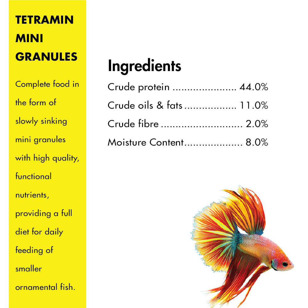 Tetra TetraMin Mini Granules Complete All Tropical Small Fish Food