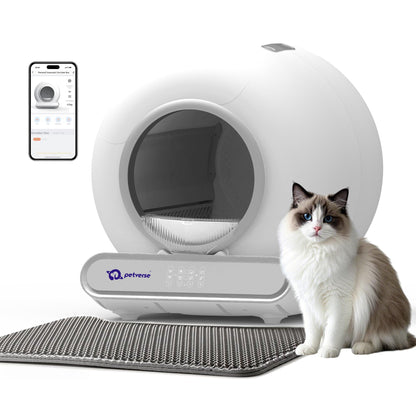 Petverse Pro Automatic Litter Box for Cats (White)