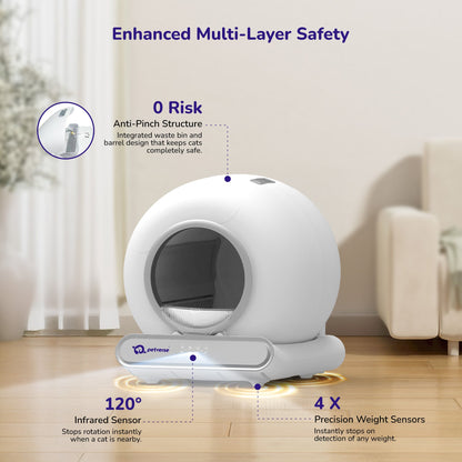 Petverse Pro Automatic Litter Box for Cats (White)