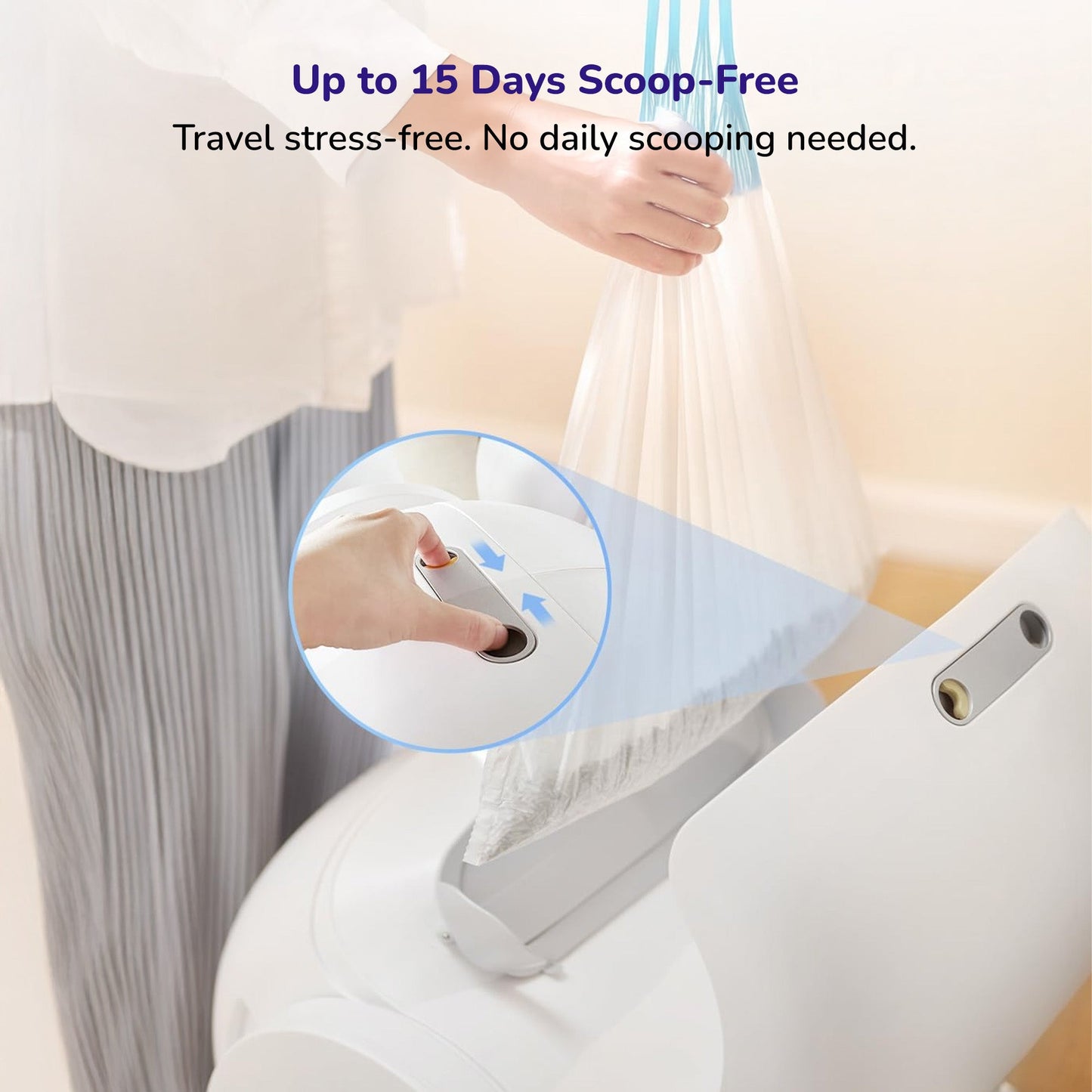 Petverse Pro Automatic Litter Box for Cats (White)