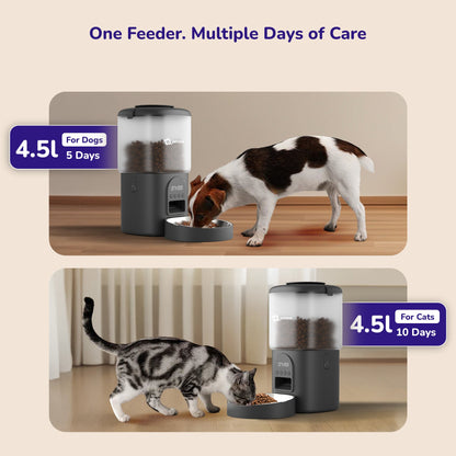 Petverse Automatic Smart Timer with Portion Control Feeder for Dogs & Cats (Black)