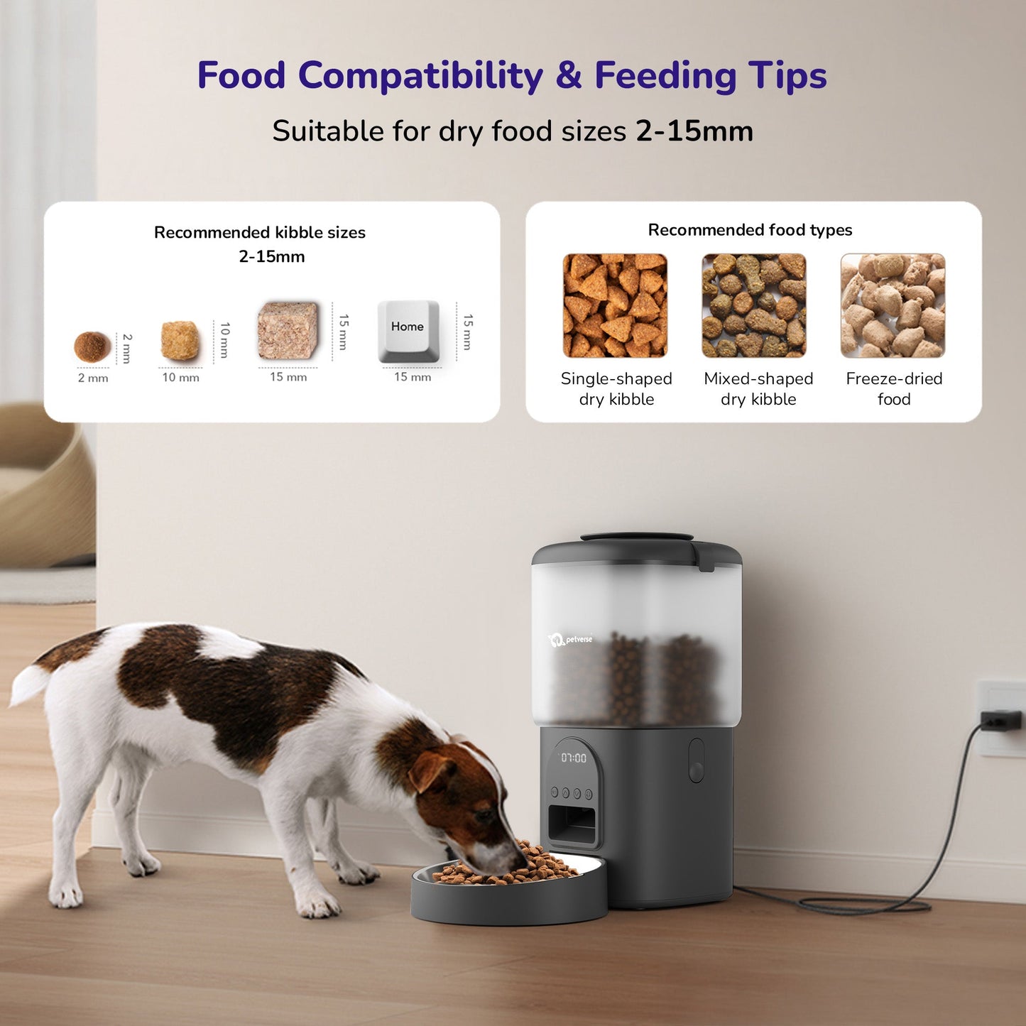 Petverse Automatic Smart Timer with Portion Control Feeder for Dogs & Cats (Black)